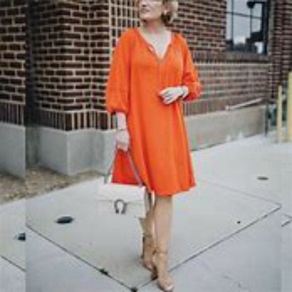 By Anthropologie Anais Tunic/Dress Womens Med Petite Oversized Tie Neck - Picture 1 of 16